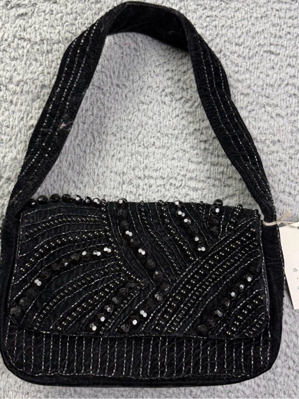 Black Beaded Women’s Shoulder Bag